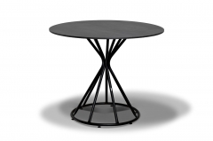 Обеденный стол круглый 90 см Карлос C0658 -R90-SHT-TU4-1 Серый гранит